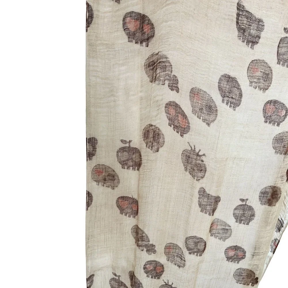 100% Linen Skull Scarf - Picture 5 of 10